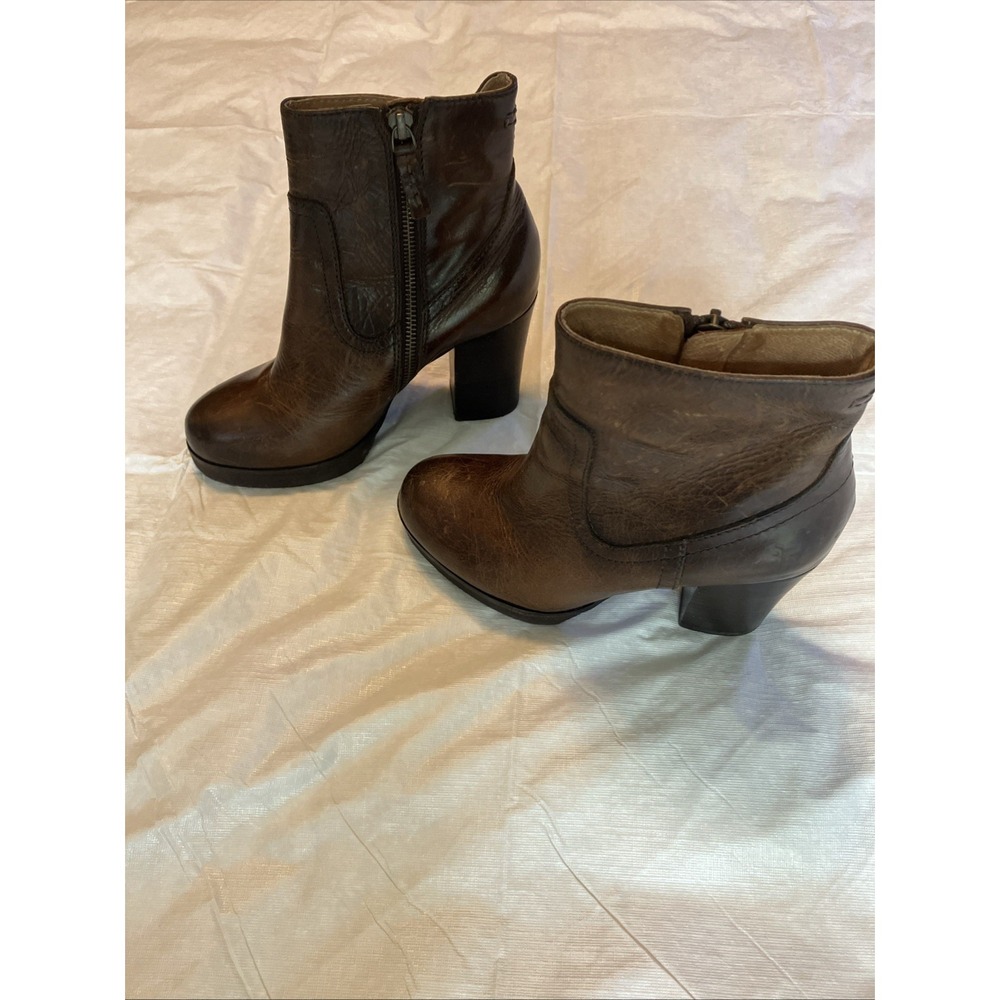Frye Leather Boots, Women's Size 6 Brown Parker Zip, Style 3476641, 3 1/2 Heel